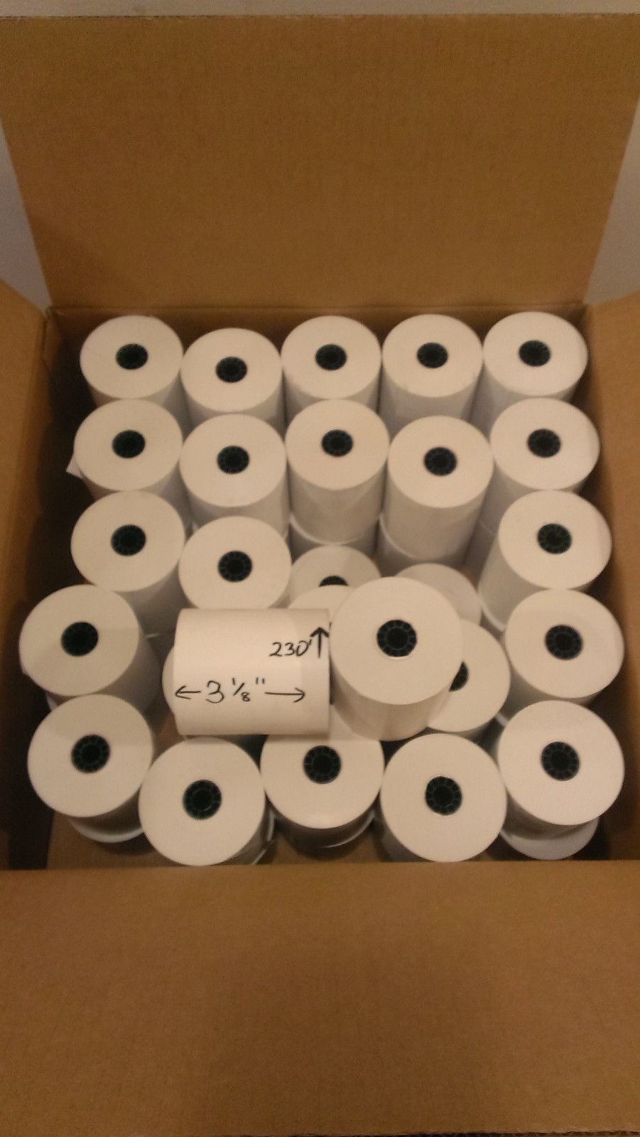 Stock 3.125 x 230' Thermal Receipt Paper, 50 Rolls/Case, compatible w/Star  Receipt Printers